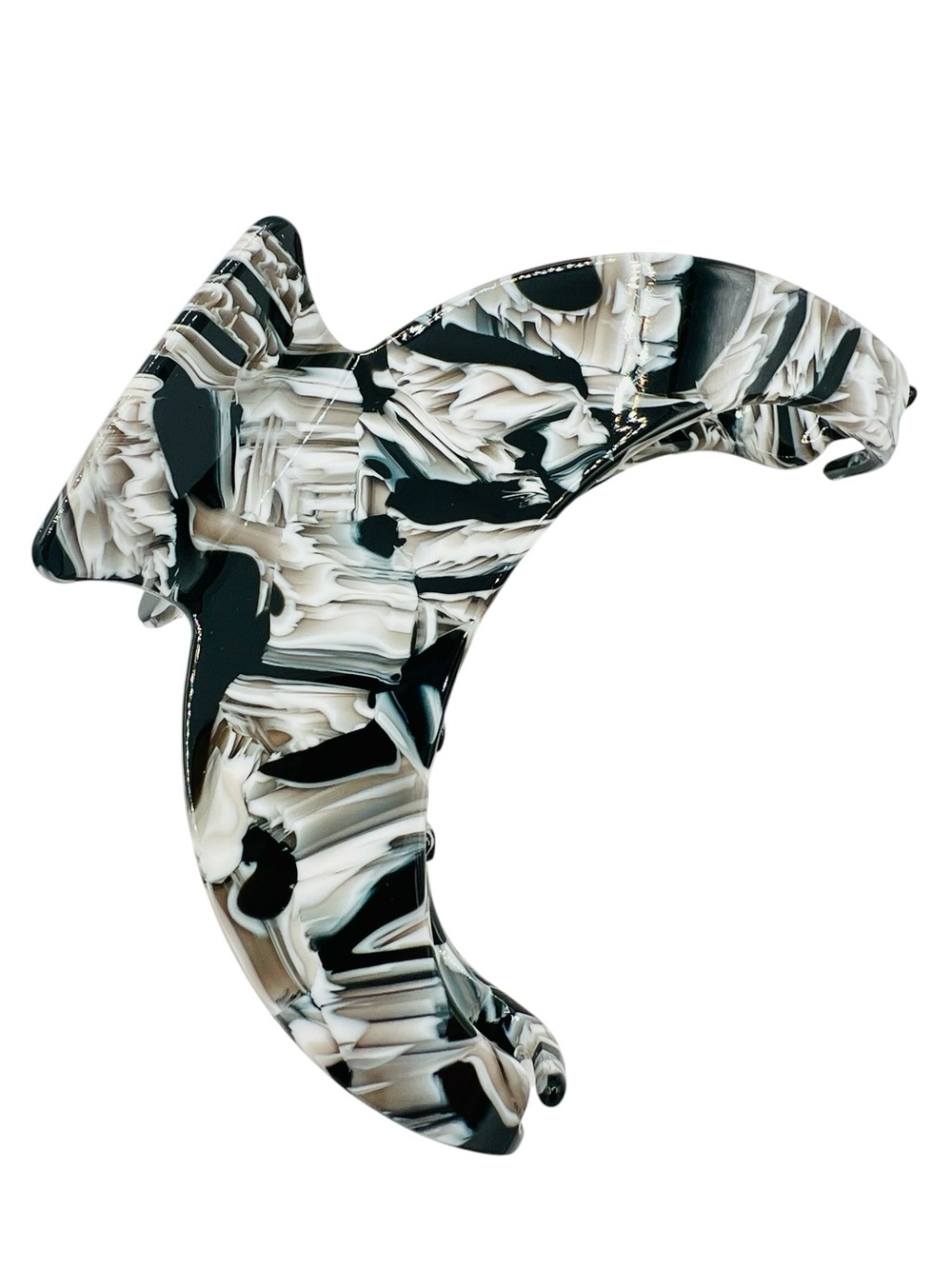 Gray Black Crescent Hair Clip New
